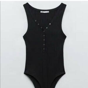 Zara ribbed button down bodysuit size small bnwt